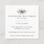 Boutique | Logo für Blumenbekleidung Quadratische Visitenkarte (Rückseite)