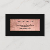 Boutique Logo Rose Gold Typografie schwarz Visitenkarte (Rückseite)