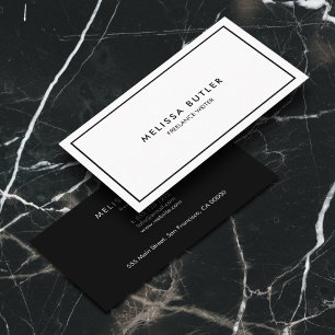 Boutique Luxus Minimal Profi Schwarz Weiß Visitenkarte