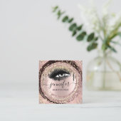 Boutique Makeup Lashes Glitzer Rose QR Lash Quadratische Visitenkarte (Stehend Vorderseite)