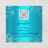 Boutique Makeup Lashes Gold QR Code Lashes Quadratische Visitenkarte (Rückseite)