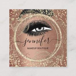 Boutique Makeup Lashes Rose QR Code Lashes Quadratische Visitenkarte