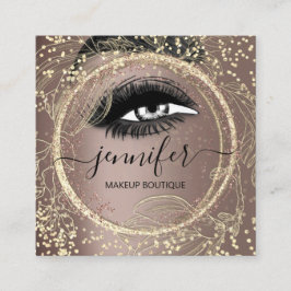 Boutique Makeup Lashes Rose QR Lashes Quadratische Visitenkarte