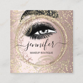 Boutique Makeup Lashes Rose QR Lashes Quadratische Visitenkarte