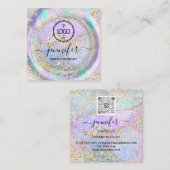 Boutique Makeup Shop Lash QR Code Logo Quadratische Visitenkarte (Vorne/Hinten)