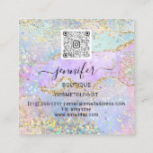 Boutique Makeup Shop Lash QR Code Logo Quadratische Visitenkarte (Rückseite)