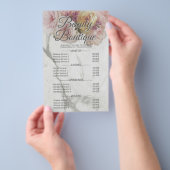 Boutique Marbella Blume Preisliste Flyer (Handgriff)