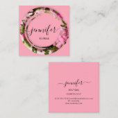 Boutique Mimetic Camouflage Militärische Mode Pink Quadratische Visitenkarte (Vorne/Hinten)