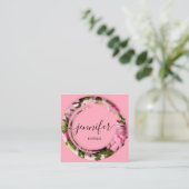 Boutique Mimetic Camouflage Militärische Mode Pink Quadratische Visitenkarte (Stehend Vorderseite)