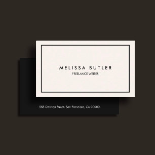 Boutique Minimalist Professionell Elfenbeinbeige Visitenkarte