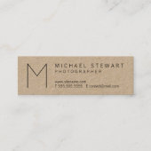 Boutique Minimalistisches Mongram-Kraftpapier Mini Visitenkarte (Vorderseite)