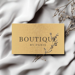 Boutique-Mode-Accessoires Gold Leinenkarte Visitenkarte