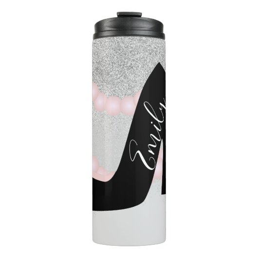 Boutique Ombre Imitats Sparkle Mit Monogramm Name Thermosbecher (Vorderseite)