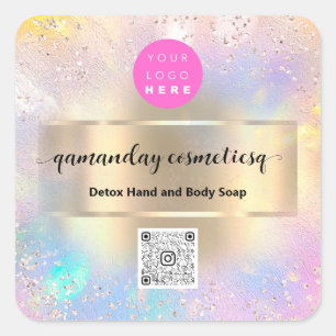 Boutique Online Shop Makeup QR-Logo Quadratischer Aufkleber