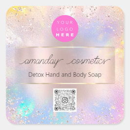 Boutique Online Shop Rose Logo Quadratischer Aufkleber