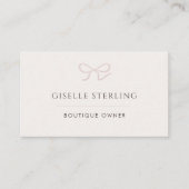 Boutique Owner Pink Bow Visitenkarte (Vorderseite)