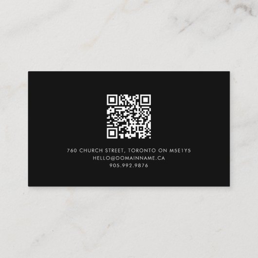 Boutique Retro-Monogramm QR-Code Visitenkarte (Rückseite)