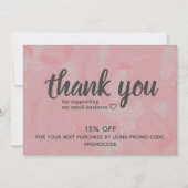 Boutique Rosa Ölgemälde Danke Rabatt Einladung (Vorderseite)