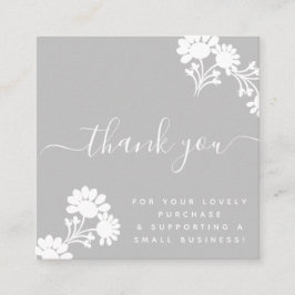 Boutique Schönheit Vielen Dank Logo-Script grau Quadratische Visitenkarte