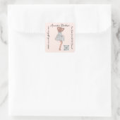 Boutique Shop Closing Qr Code Rose Spark Glitzer Quadratischer Aufkleber (Tasche)