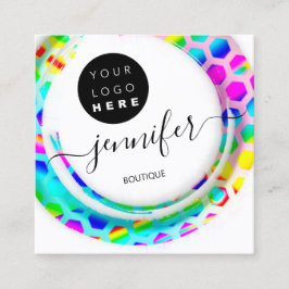 Boutique-Shop-Logo Mermaid Pink Quadratische Visitenkarte