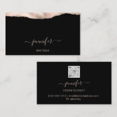 Boutique Shop QR Code Pulverfarbe Schwarz Visitenkarte (Vorne/Hinten)