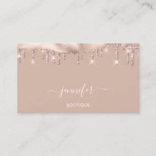 Boutique Shop QR Code Rose Glitzer Tropfen Visitenkarte