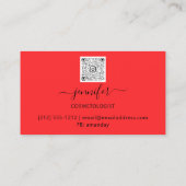 Boutique Shop Red Gold Blume QR Code Visitenkarte (Rückseite)
