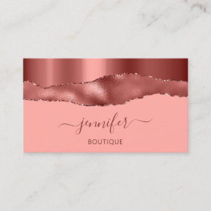 Boutique Shop Rose Glitzer Abstrakt QR-Code Rosa Visitenkarte