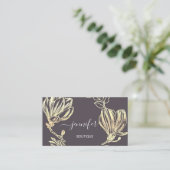 Boutique Shop Smoky Plum Gold Blume QRCode Visitenkarte (Stehend Vorderseite)