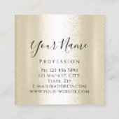 Boutique Silber. Gray Lashes Erweiterung Gold Quadratische Visitenkarte (Rückseite)