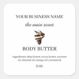 Boutique Skincare-Branding-Produktaufkleber Quadratischer Aufkleber