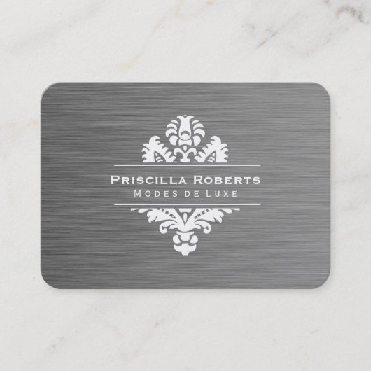 Boutique Steel Modernes Luxe Verziert Element Visitenkarte (Vorderseite)