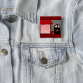 Boutique Storefront Red Black Topiary Open Button (Beispiel)