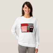 Boutique Storefront Red Black Topiary Open T-Shirt (Vorne ganz)