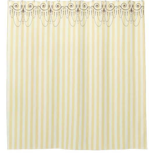 Boutique Streifen Gelb / Kronleuchter - Duschvorhang (Vorderseite)