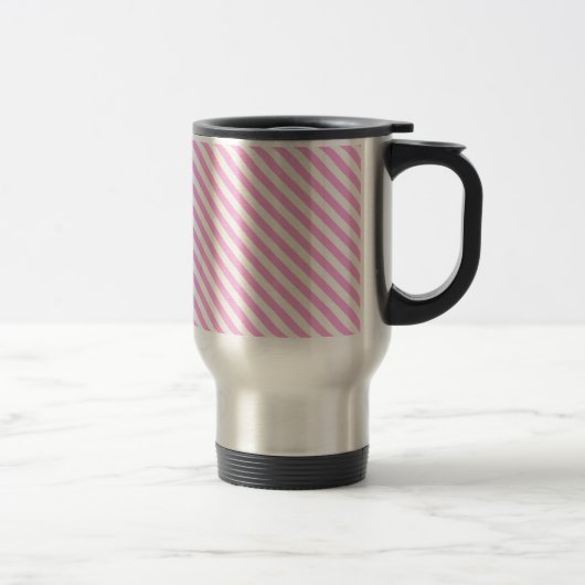 Boutique Streifen rosa - Reisebecher (Rechts)