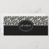 Boutique Style Geschenkzertifikat mit Zebra Print (Vorderseite)