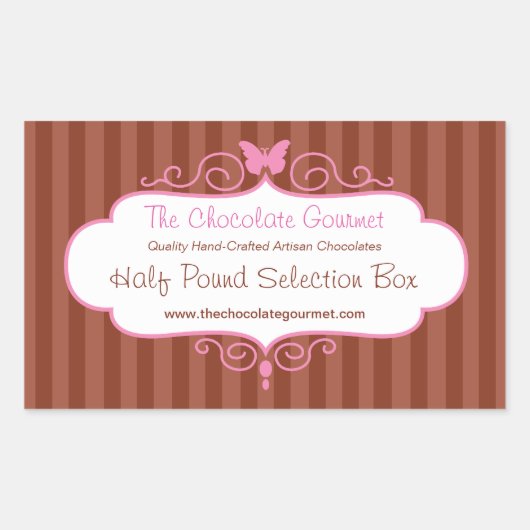 Boutique-Süßwarenladen Rosa-Food-Aufkleber Rechteckiger Aufkleber (Vorderseite)