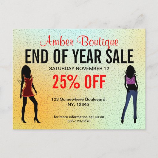 Boutique-Verkauf Werbeaktion Benutzerdefiniert Pos Postkarte (Vorderseite)