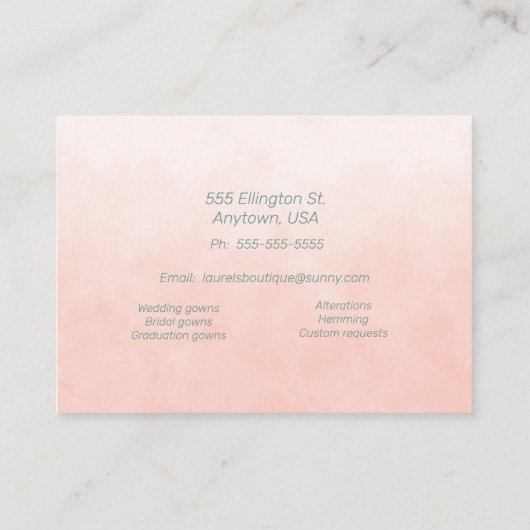 Boutique von Dressings und Änderungen Visitenkarte (Rückseite)