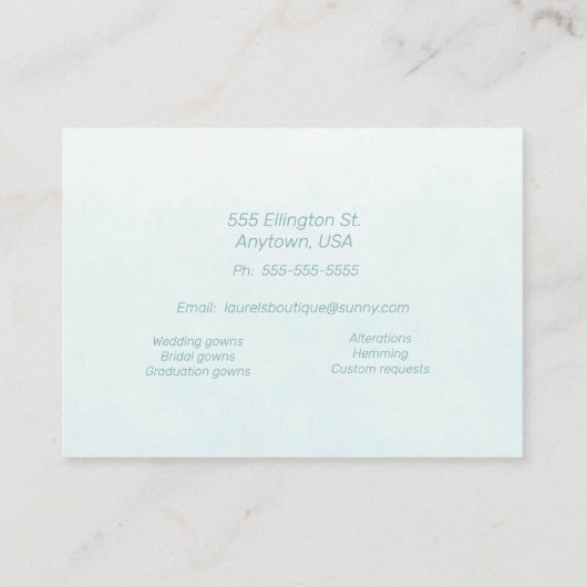 Boutique von Dressings und Änderungen Visitenkarte (Rückseite)