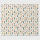 Boutique Wrapping Paper — Blue Stocking & Ribbons  Geschenkpapier (Flach)