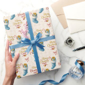 Boutique Wrapping Paper — Blue Strumpf & Ribbons Geschenkpapier