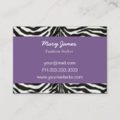 Boutiquen für lila Mode Visitenkarte (Rückseite)