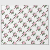Boutonniere Pink Rose Wedding Blume Groom Floral Geschenkpapier (Flach)