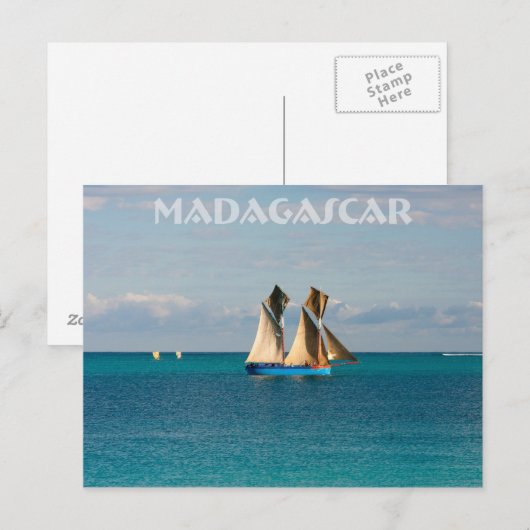 Boutre à Madagascar Postkarte (Vorne/Hinten)