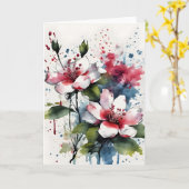 Bouvardia - Aquarellblumen Karte (Gelbe Blume)