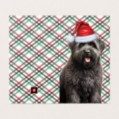 Bouvier Christmas Dog mit Holiday Kariert (Außenseite Aufgefaltet)
