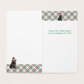 Bouvier Christmas Dog mit Holiday Kariert (Innenseite Aufgefaltet)